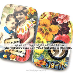 Vintage Garden Altoid Tin Mixed Media Art