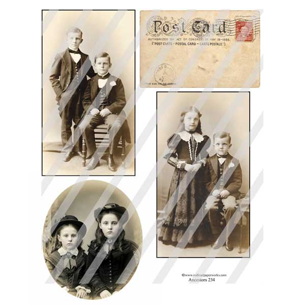 Ancestors 234 Vintage Photos Collage Sheet