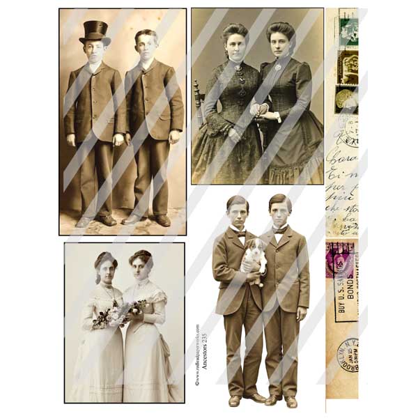 Ancestors 235 Vintage Photos Collage Sheet