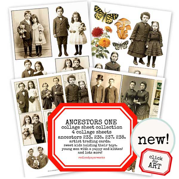 Ancestors One Paper Dolls Collage Sheet Collection SALE!