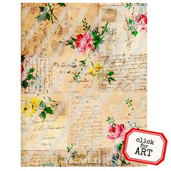 Mixed Media Artist Flower Paper Collage Sheet