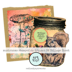 Autumn Mushrooms Rubber Stamp