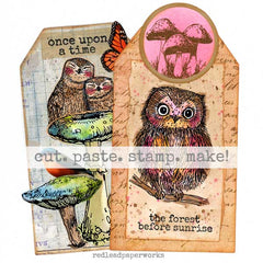 Wood Mount 3 Mushrooms Rubber Stamp