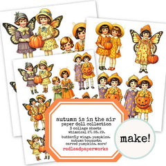 vintage paper doll collage sheets