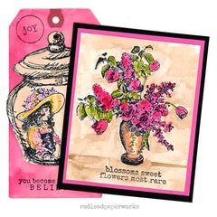 Flowers at Breakfast Rubber Stamp Save 60%
