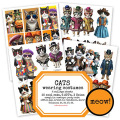 Cats Wearing Costumes Collage Sheet Collection Sale