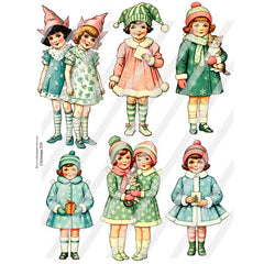 christmas paper dolls collage sheets