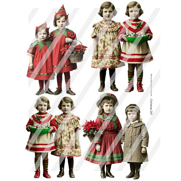 Christmas 243 Paper Dolls Collage Sheet