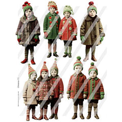 Christmas 251 Paper Dolls Collage Sheet