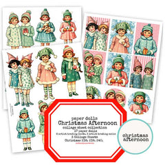 Christmas Paper Dolls Collage Sheets