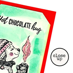 Dewey Loves Hot Chocolate Rubber Stamp