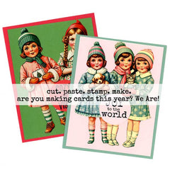 Christmas Afternoon Paper Dolls Collage Sheet Collection Sale!