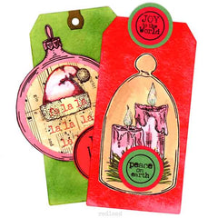 Christmas Circle Words Rubber Stamp