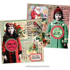 Mixed Media Christmas Peace Collage