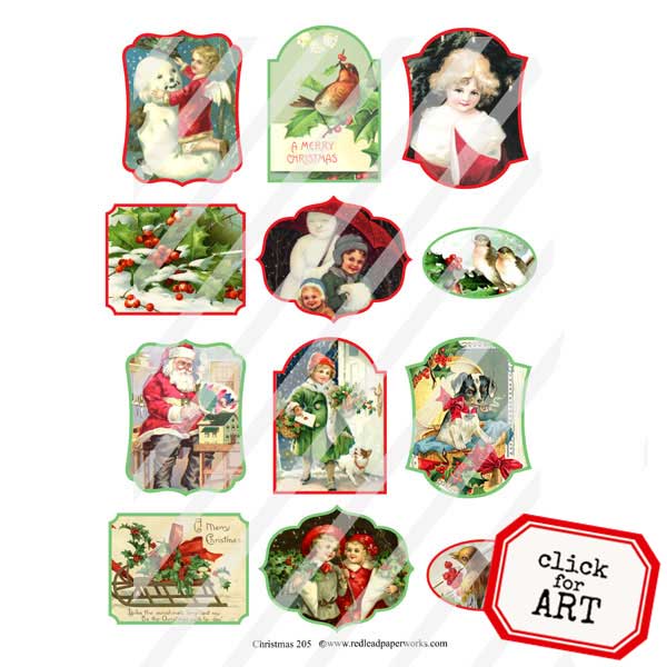 Christmas Labels Collage Sheet 205