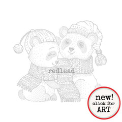 Panda-Bears-Cling-Mount-Rubber-Stamp