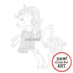 Whimsical-Christmas-Cling-Mount-Unicorn-Rubber-Stamp