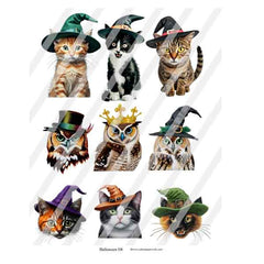 Halloween 118 Kittens and Owls Collage Sheet