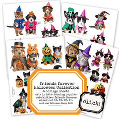 Whimsical Halloween Friends Forever Collage Sheet Collection Save 20%