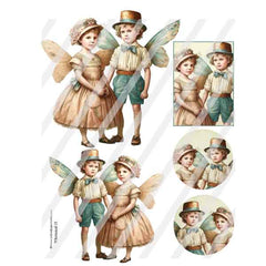 Whimsical 15 Vintage Fairies Collage Sheet