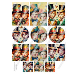 Whimsical Artist Trading Cards Collage Sheet