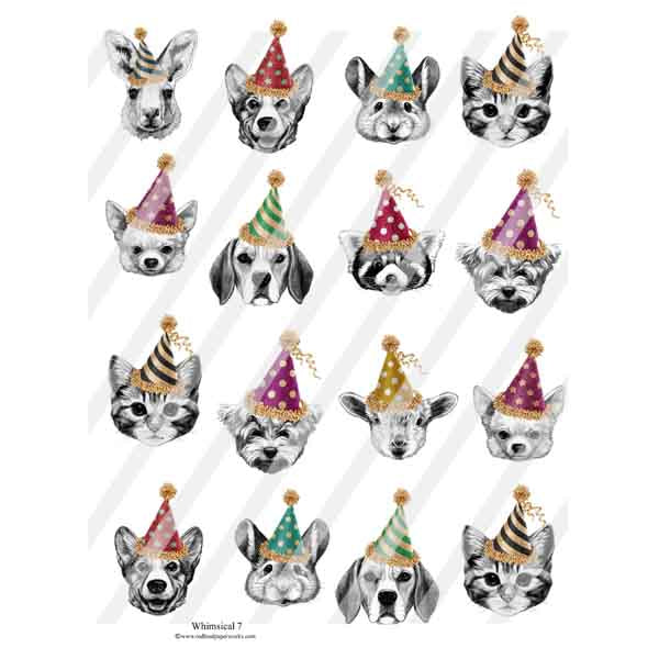 Whimsical Party Animals Collage Sheet 7