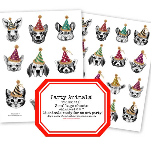Party Animals Collage Sheet Collection Save 30%