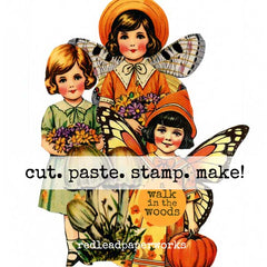 vintage autumn paper doll collage sheets