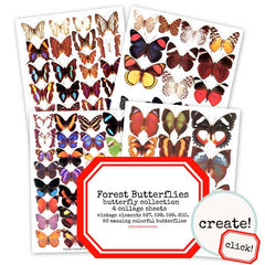 Forest Butterflies Butterfly Collection Collage Sheets