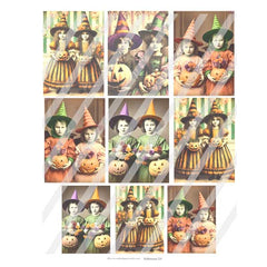 Halloween Aritst Trading Cards Collage Shheets