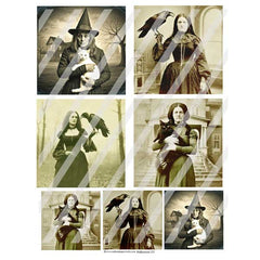 Scary Witches Halloween Collage Sheets