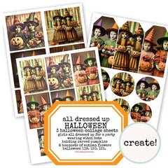 Vintage Halloween Collage Sheets