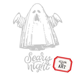 Scary Night Halloween Rubber Stamp