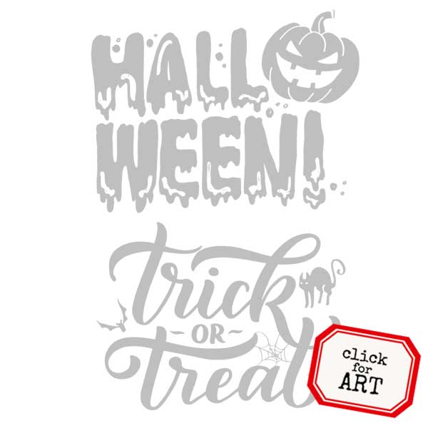 Halloween Tricks or Treats Rubber Stamp