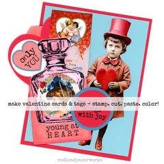 Valentine Hearts Paper Dolls Cards and Tags