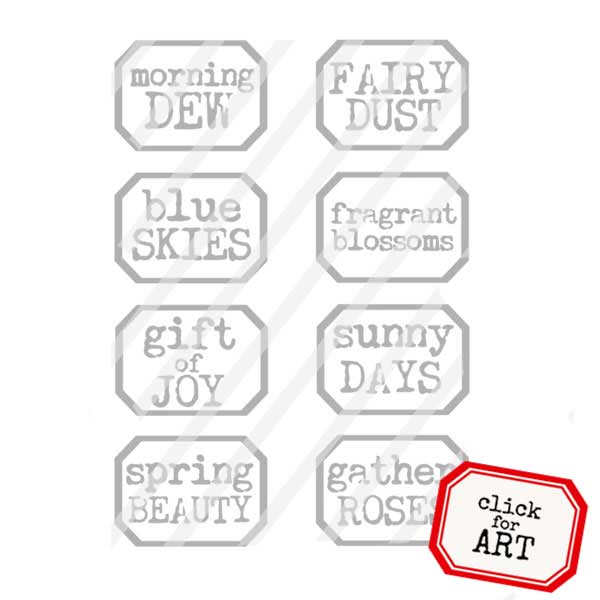 Little Labels Morning Dew Rubber Stamp