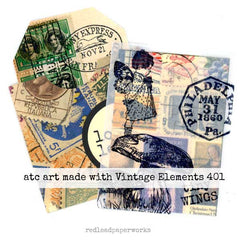 Vintage Elements 592 Postage Collage Sheet