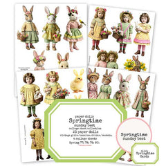 Vintage Paper Dolls Springtime Collection Collage Sheets