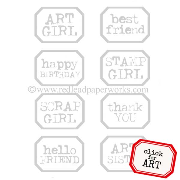 Little Labels Art Girl Rubber Stamp