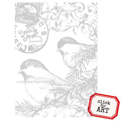 christmas bird cling mount rubber stamps