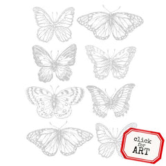 8 Butterflies Rubber Stamp Save 20%