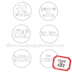 Christmas Circle Words Rubber Stamp