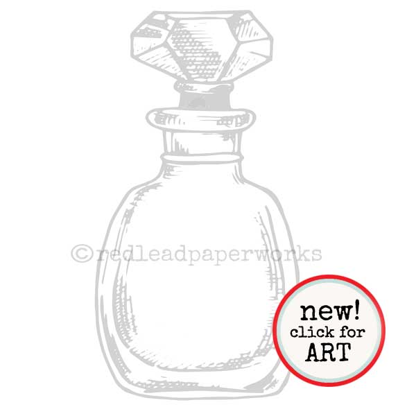 Emilys Vintage Perfume Bottle Rubber Stamp