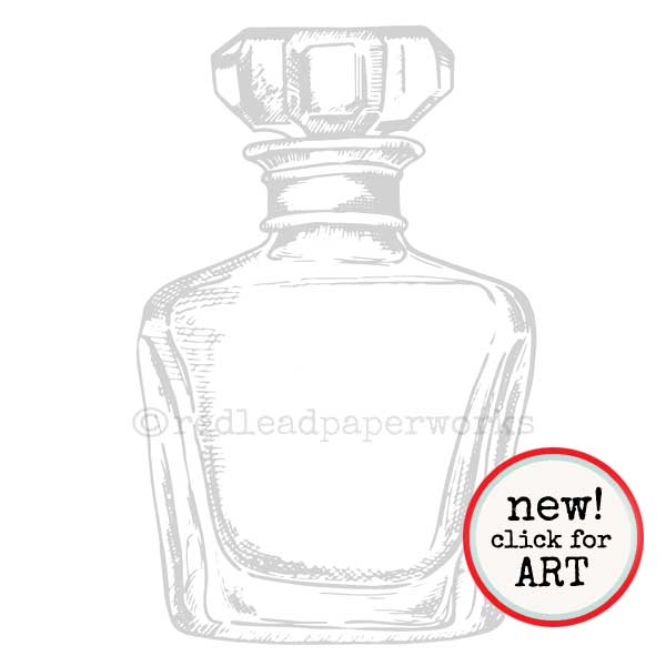 Estelles Vintage Perfume Bottle Rubber Stamp Sale