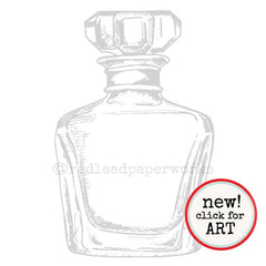 Vintage Perfume Bottle Cling Mount Rubber Stamp