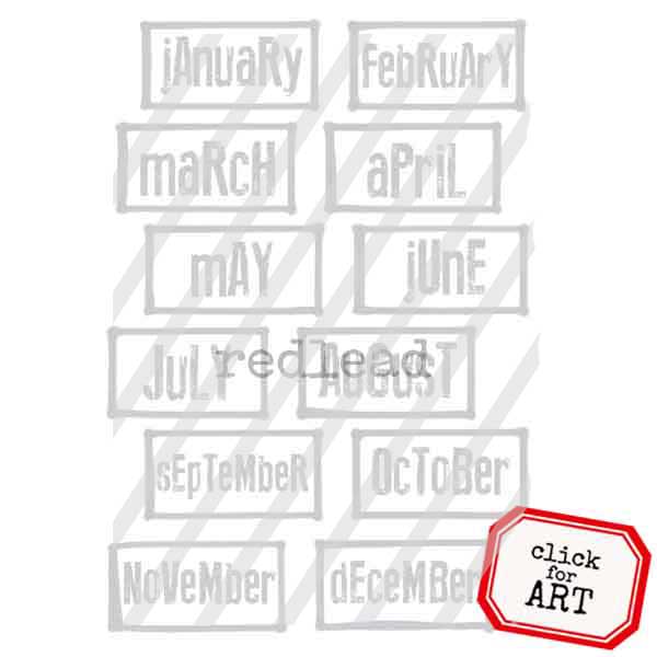 Months of the Year Rubber Stamp Save 20%