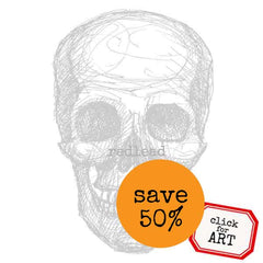 Halloween Skull Rubber Stamp Save 50%