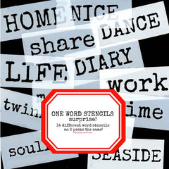 Surprise 14 One Word Stencil Collection SALE!