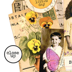 Vintage Photos Collage Art Tag