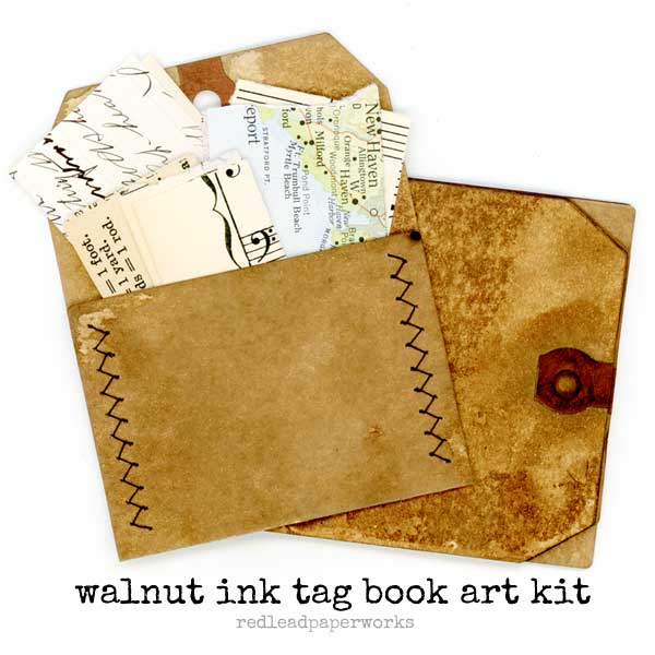 Stitched Walnut Ink Tag Book Art Kit SOLD OUT